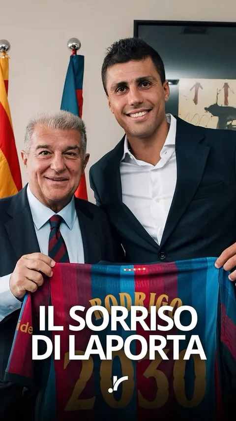 La firma, la stretta di mano con Rodri, il sorriso soddisfatto di Laporta. È l’immagine…